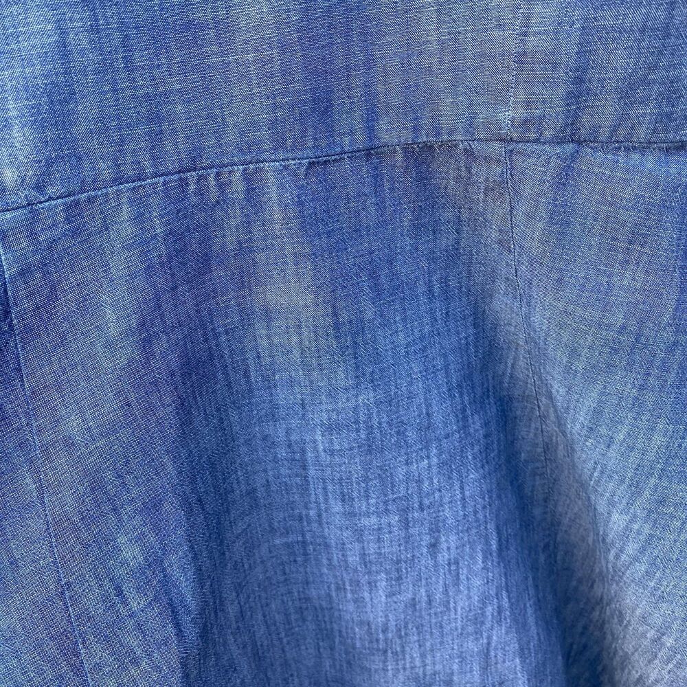 Banana Republic Dress Chambray Blue Fit and Flare Cotton Minimal Women's Size 6 - Picture 7 of 11